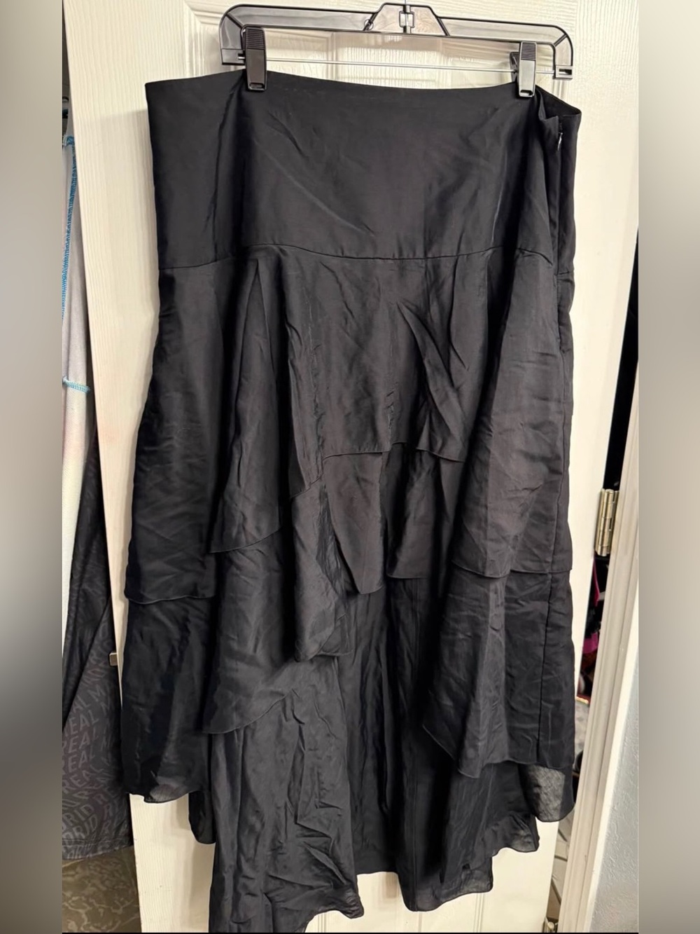 NWT H&M Black Layered High-Low Maxi Skirt size 16